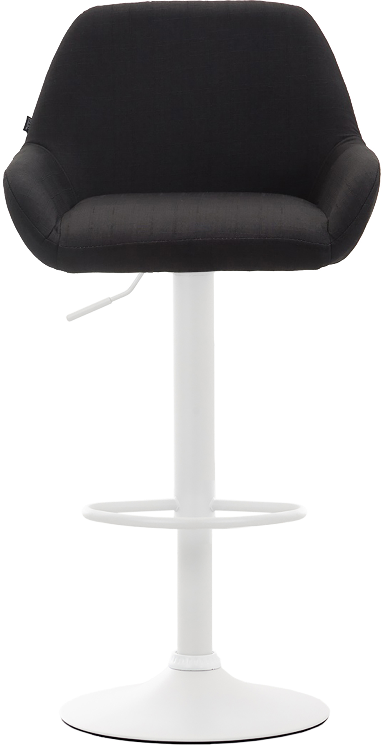 Tabouret de bar Braga tissu avec pied en métal Noir Blanc