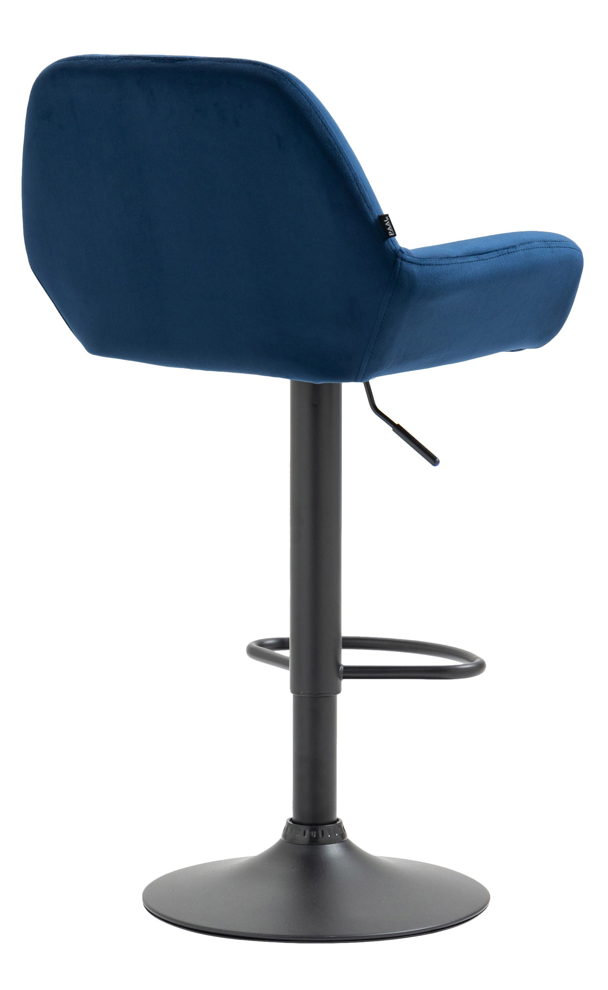 Tabouret de bar Braga Velours avec pied en métal réglable et pivotant Bleu Noir