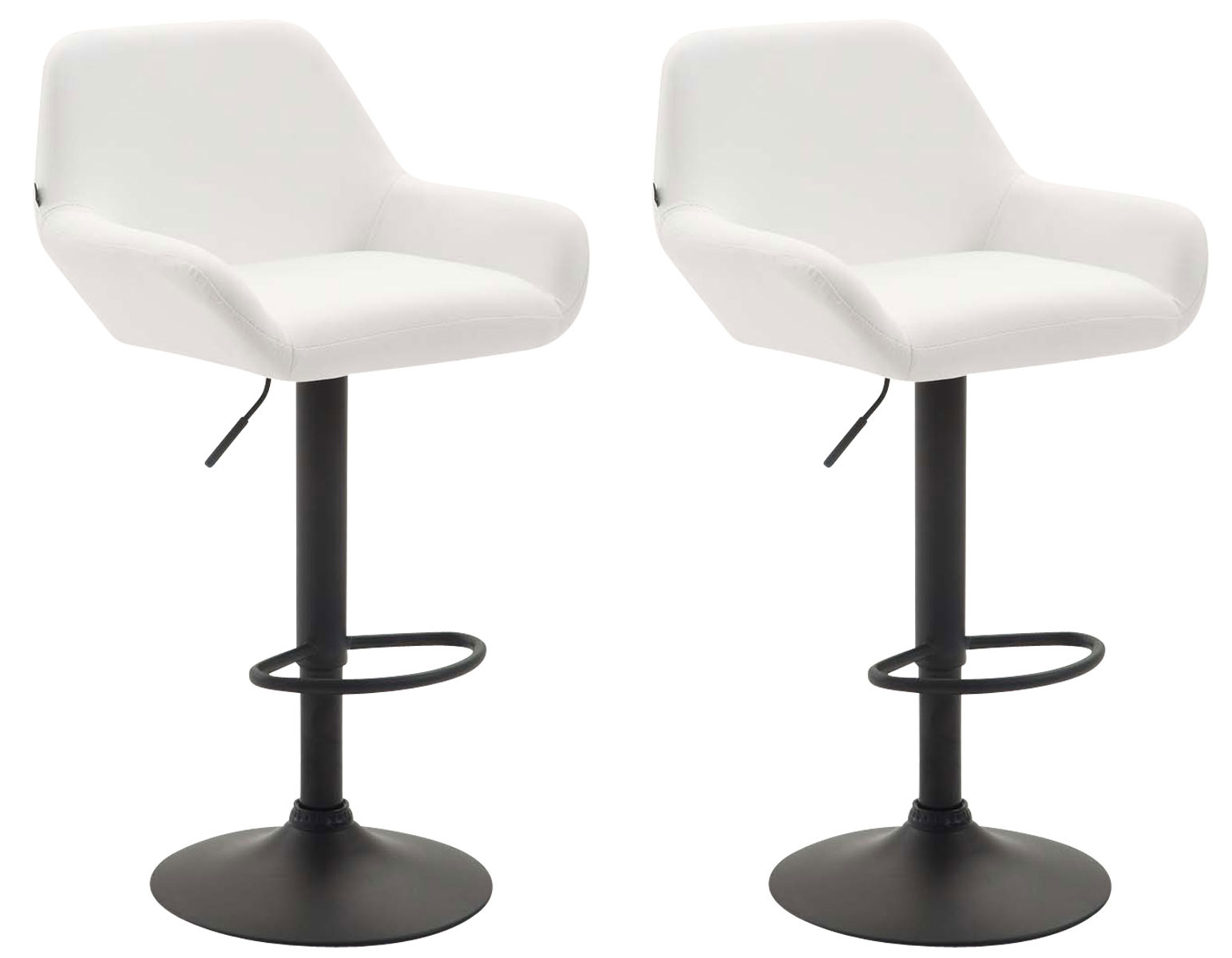 Lot de 2 tabourets de bar Braga en Similicuir Blanc Noir