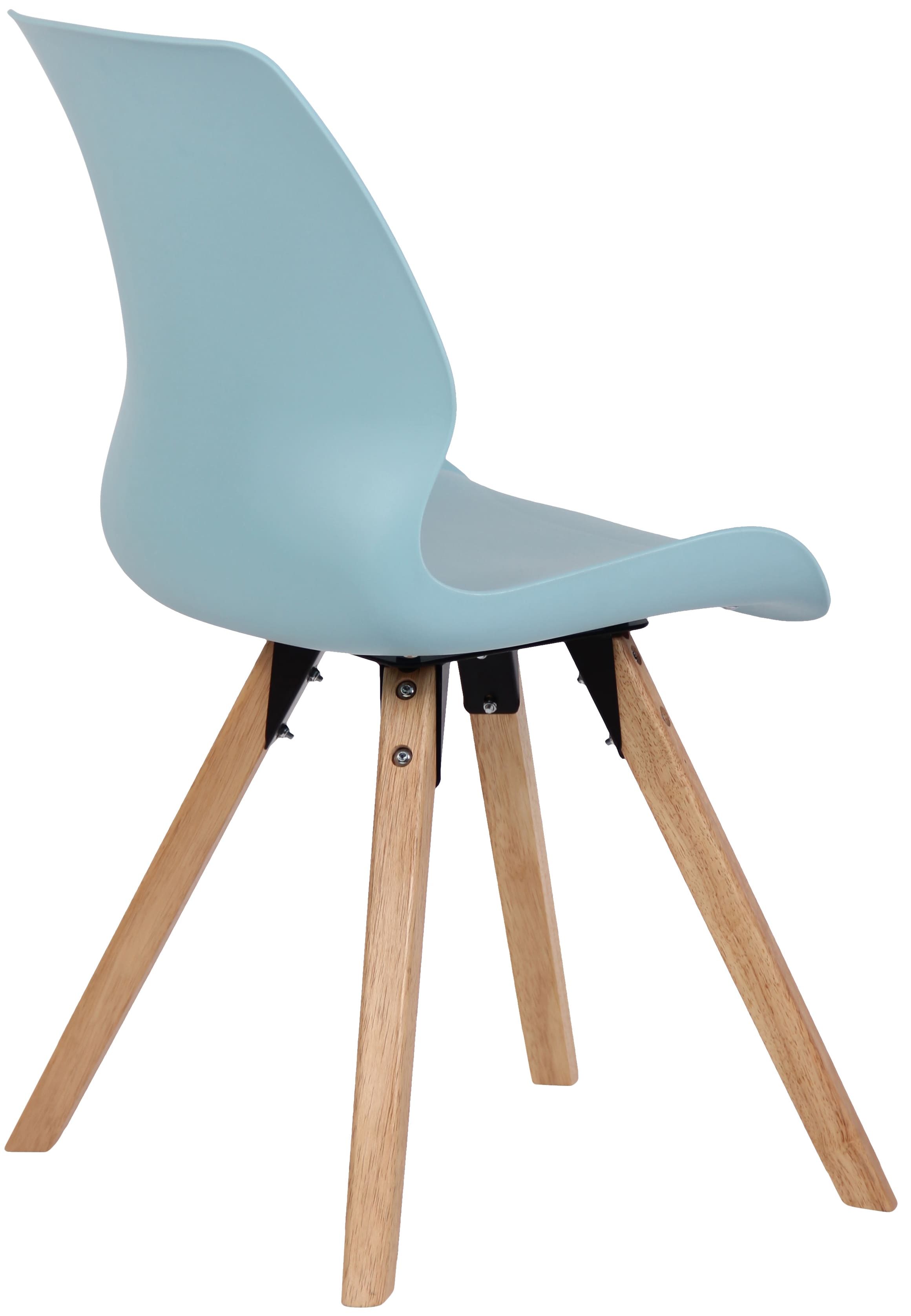 Chaise de salle à manger Luna avec pieds en bois Bleu Plastique