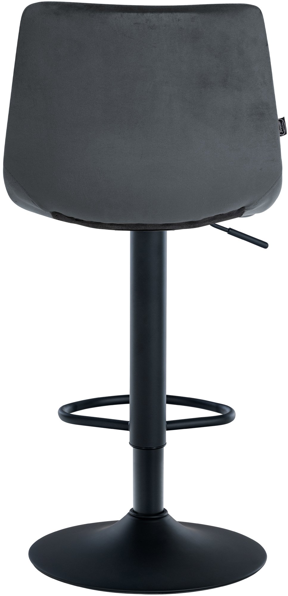 Tabouret de bar Jerry velours Gris foncé Noir