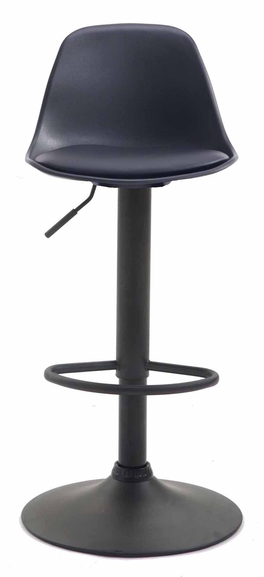 Lot de 2 tabourets de bar Kiel similicuir et coque en plastique Noir Noir