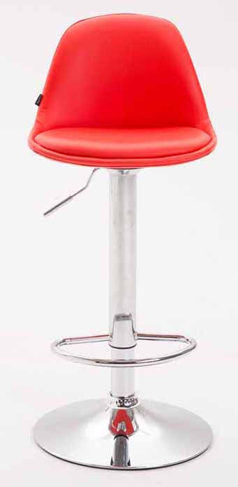 Lot de 2 tabourets de bar Kiel en Similicuir Rouge Chrome