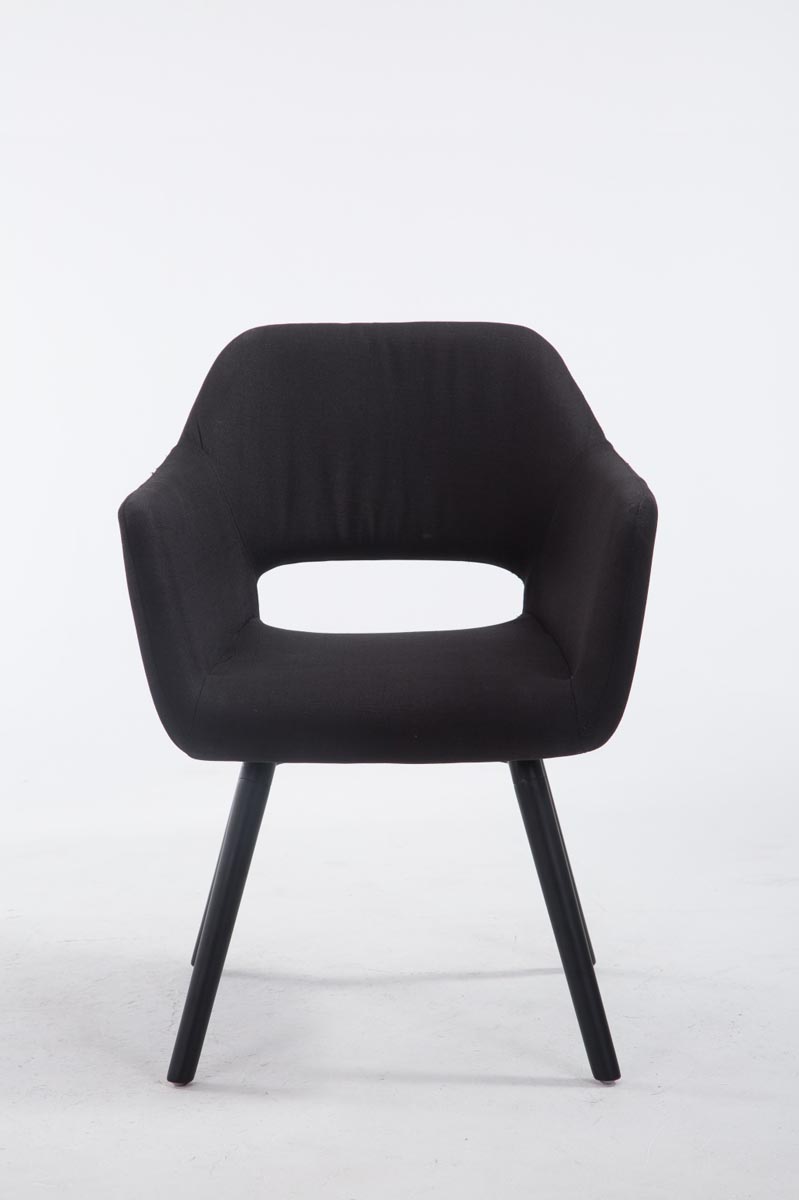 Chaise de salle à manger Auckland en tissu Noir Noir