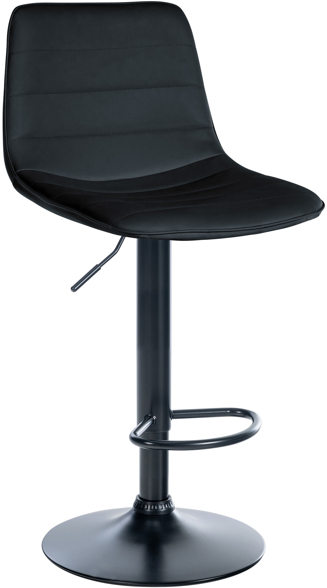 Tabouret de bar Lex en Similicuir Pied trompette en Métal Noir Noir