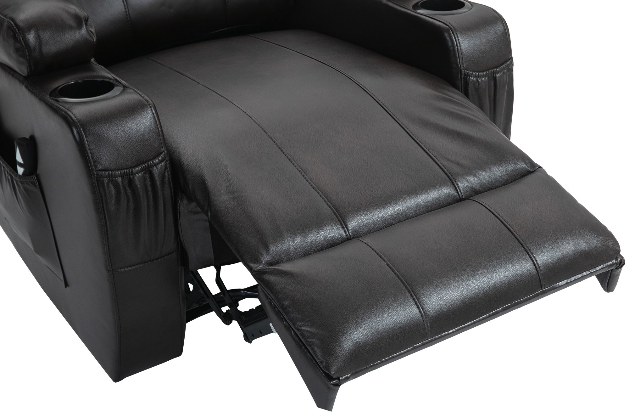 Fauteuil Hepler avec fonction massage Marron Similicuir