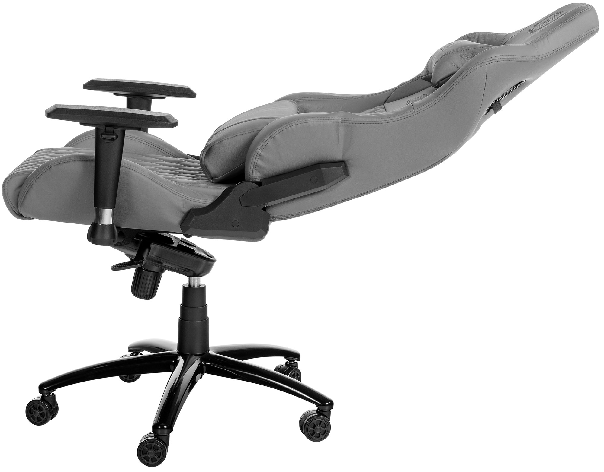 Fauteuil de bureau Gamer Keren en véritable cuir Gris