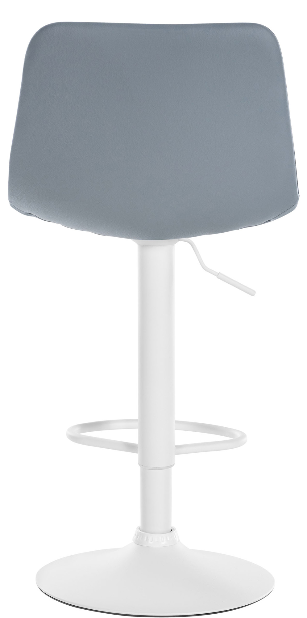 Tabouret de bar Divo en Similicuir Pied trompette en Métal Gris Blanc