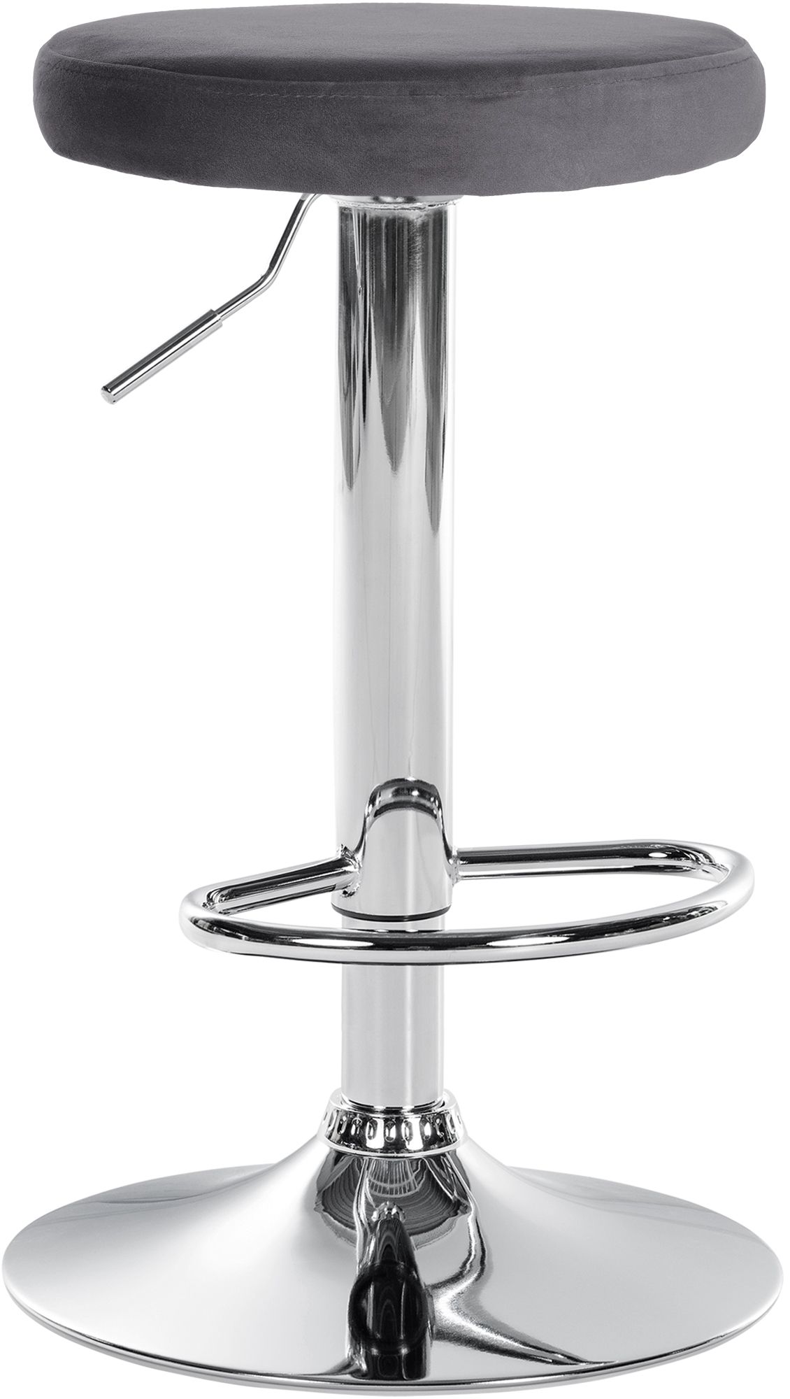 Tabouret de bar Ponte revêtement velours Gris foncé Chrome