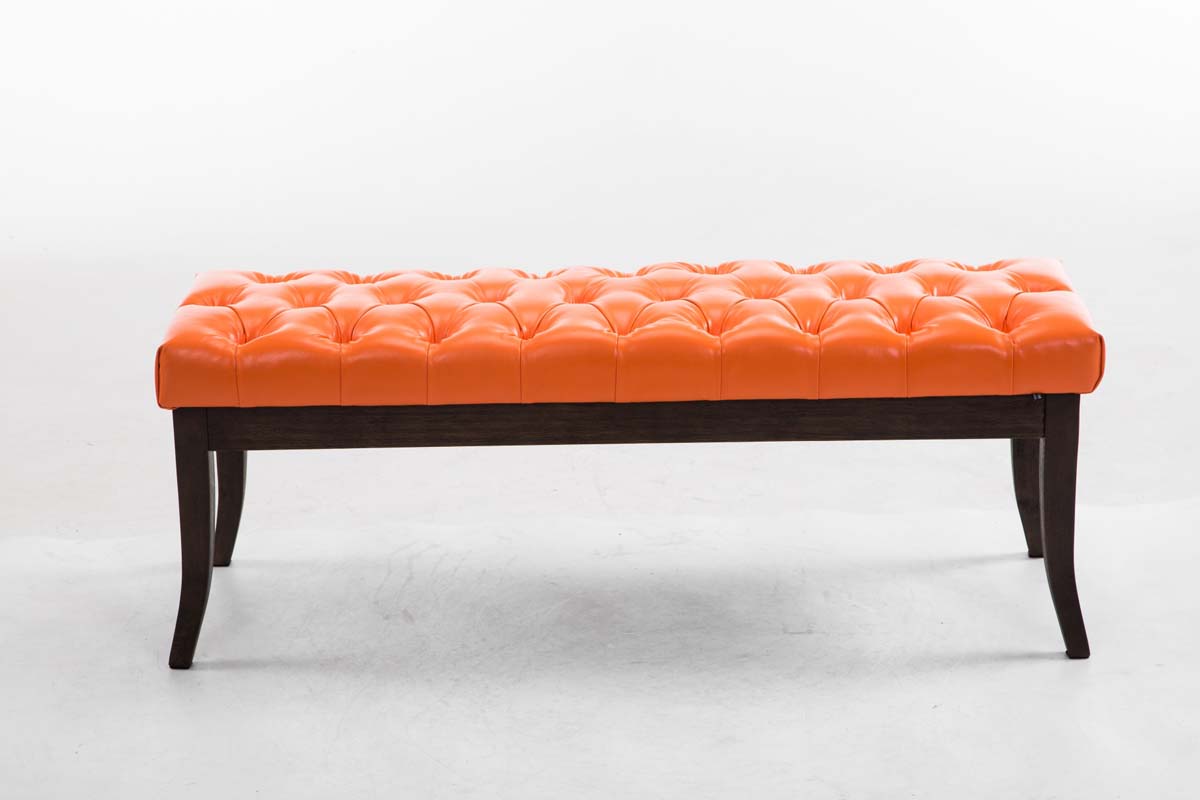 Banc Ramses similicuir antique sombre Orange 120 cm