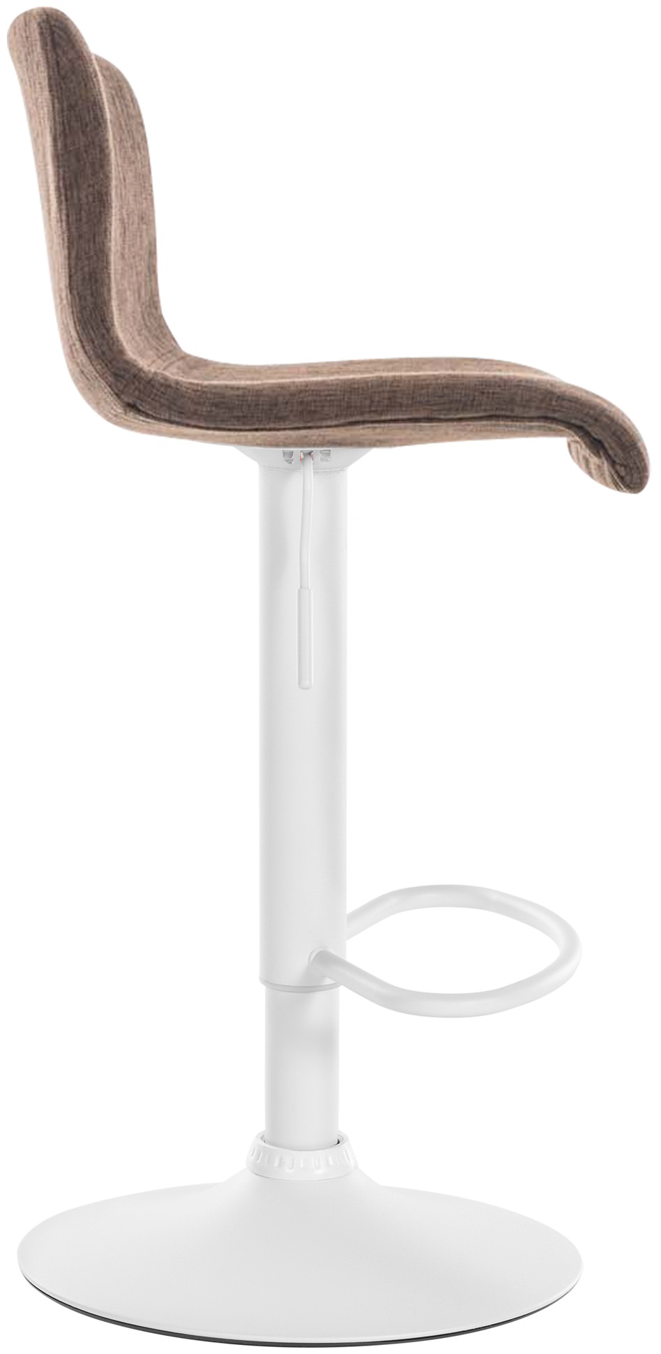 Tabouret de bar Hover Assise en Tissu Piètement Métal chromé Métal blanc mat Marron