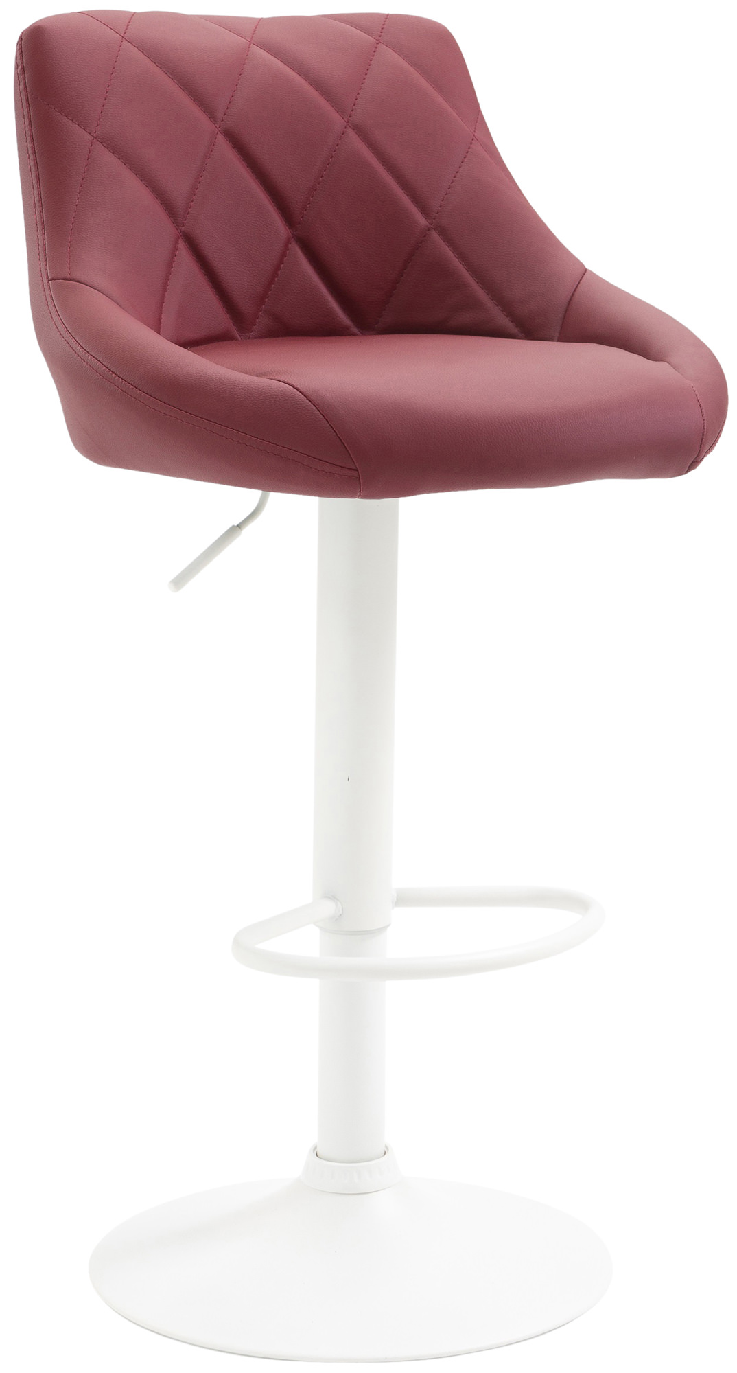 Tabouret de bar Lazio en similicuir avec pied en métal Bordeaux Blanc