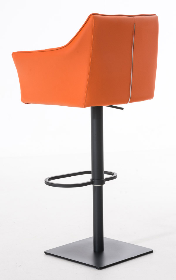 Lot de 2 tabourets de bar Damaso similicuir Orange Noir